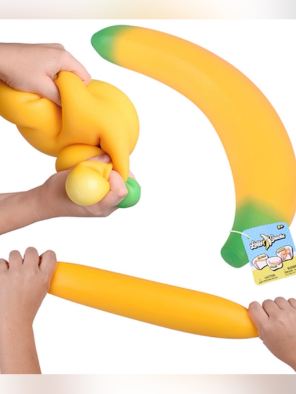 Sunny Days Jumbo Laffy Snacks Banana 🍌Yellow/Green Squishy Stretch Toy to 6 FT